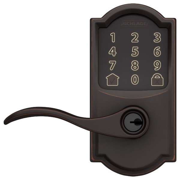 Schlage Schlage Encode Aged Bronze Metal WiFi Deadbolt with Accent Lever FE789WBVCAM716A - main
